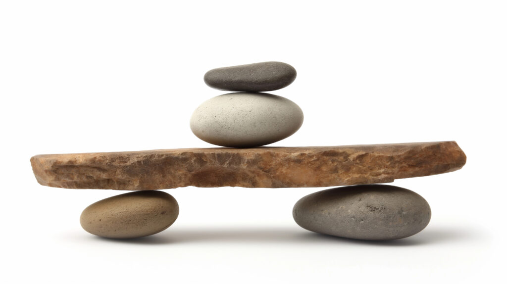 אבנים אחת על השניה במבנה מאוזן