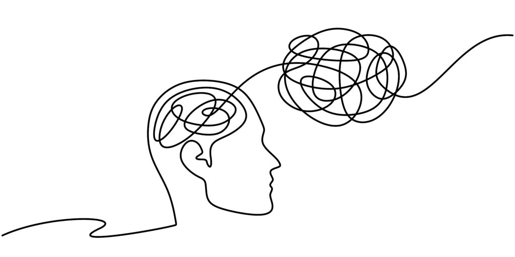 מחשבות טורדניות מתערבלות בראש בלי שליטה